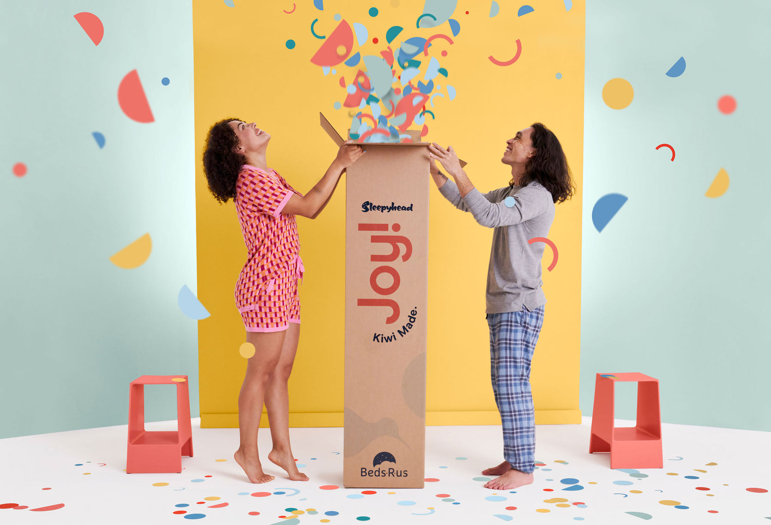 Happy Couple Unboxing Joy Mattress - Share in the Delight of a New Mattress