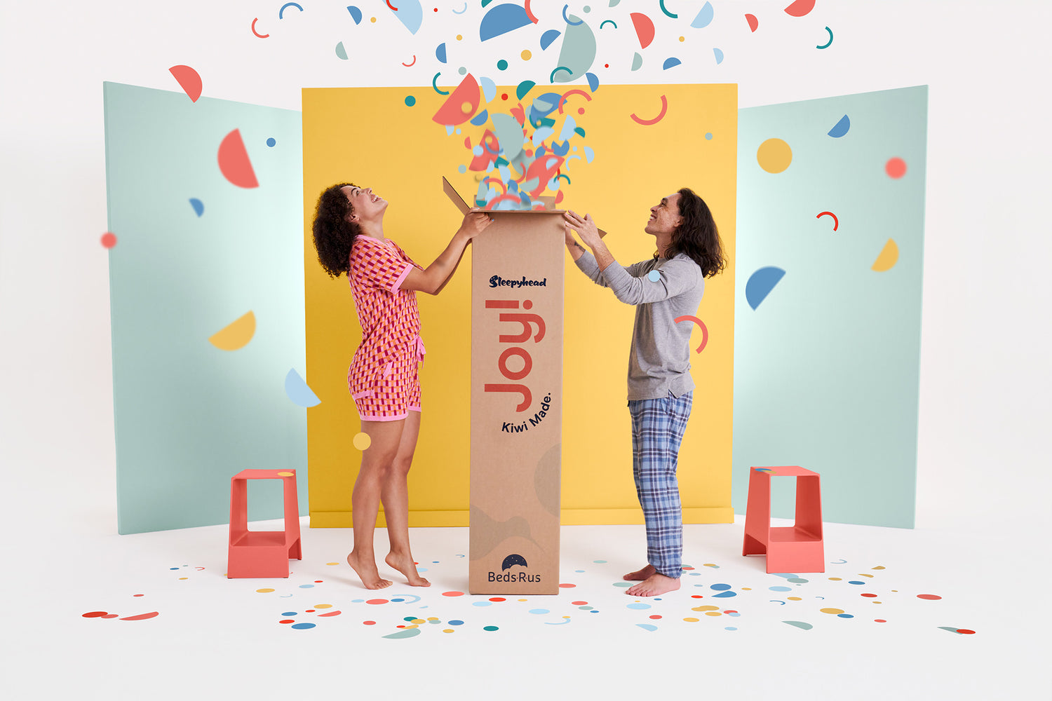 Happy Couple Unboxing Joy Mattress - Share in the Delight of a New Mattress