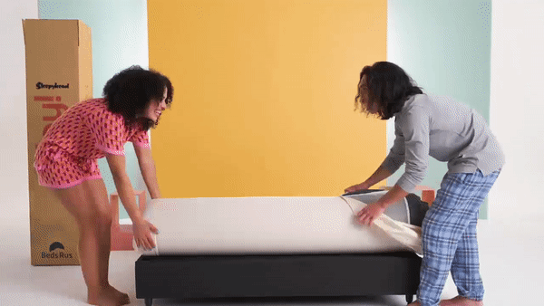 Unrolling of Joy Mattress GIF - Watch as the Joy Mattress is Unveiled and Takes Shape for Your Comfort.