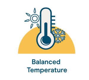 Balanced Temperature Icon: Illustrated Thermostat