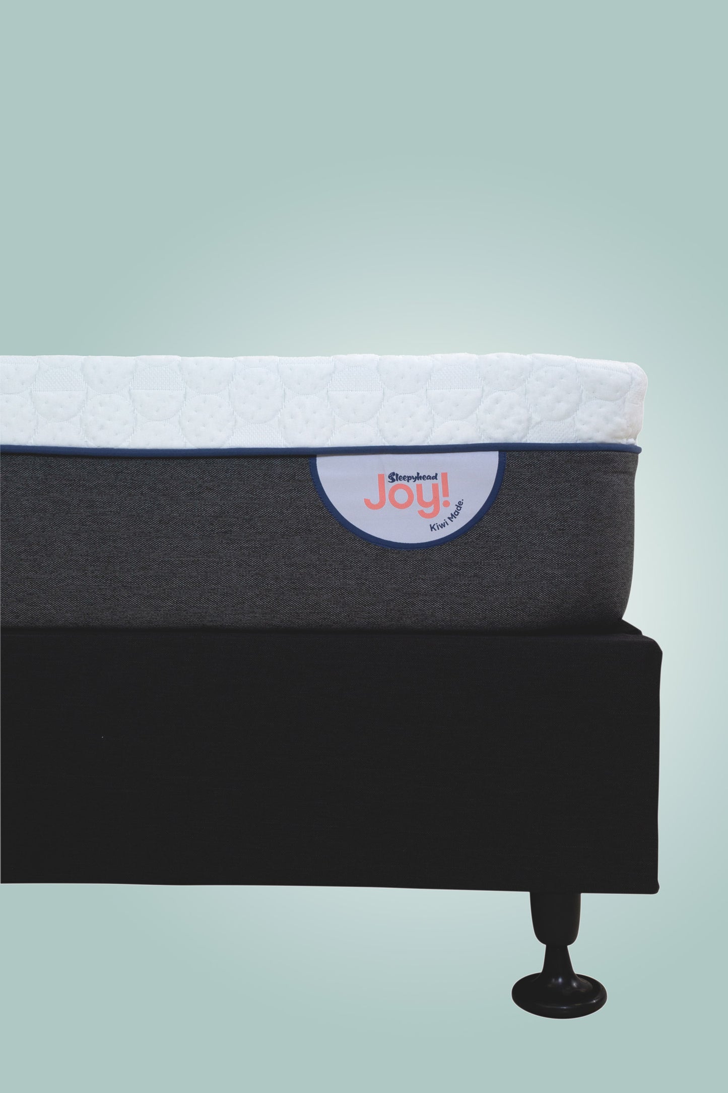 Front Corner View of Joy Kitset with the Joy Mattress - A complete package for comfort.